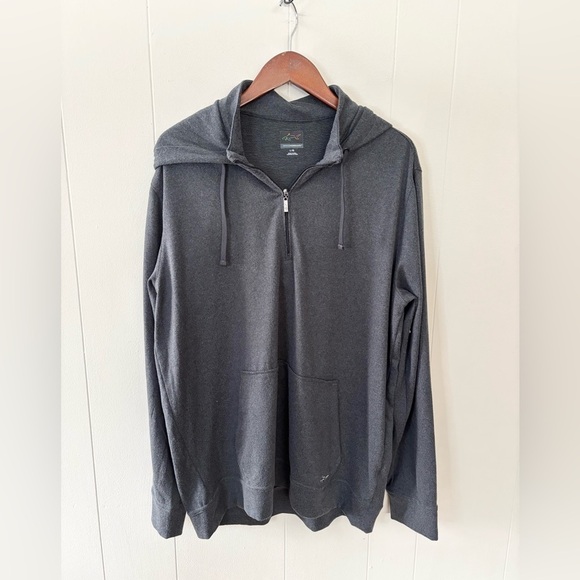 Greg Norman grey pullover 1/4 zip sweater hoodie lux fleece size L new - Picture 1 of 8